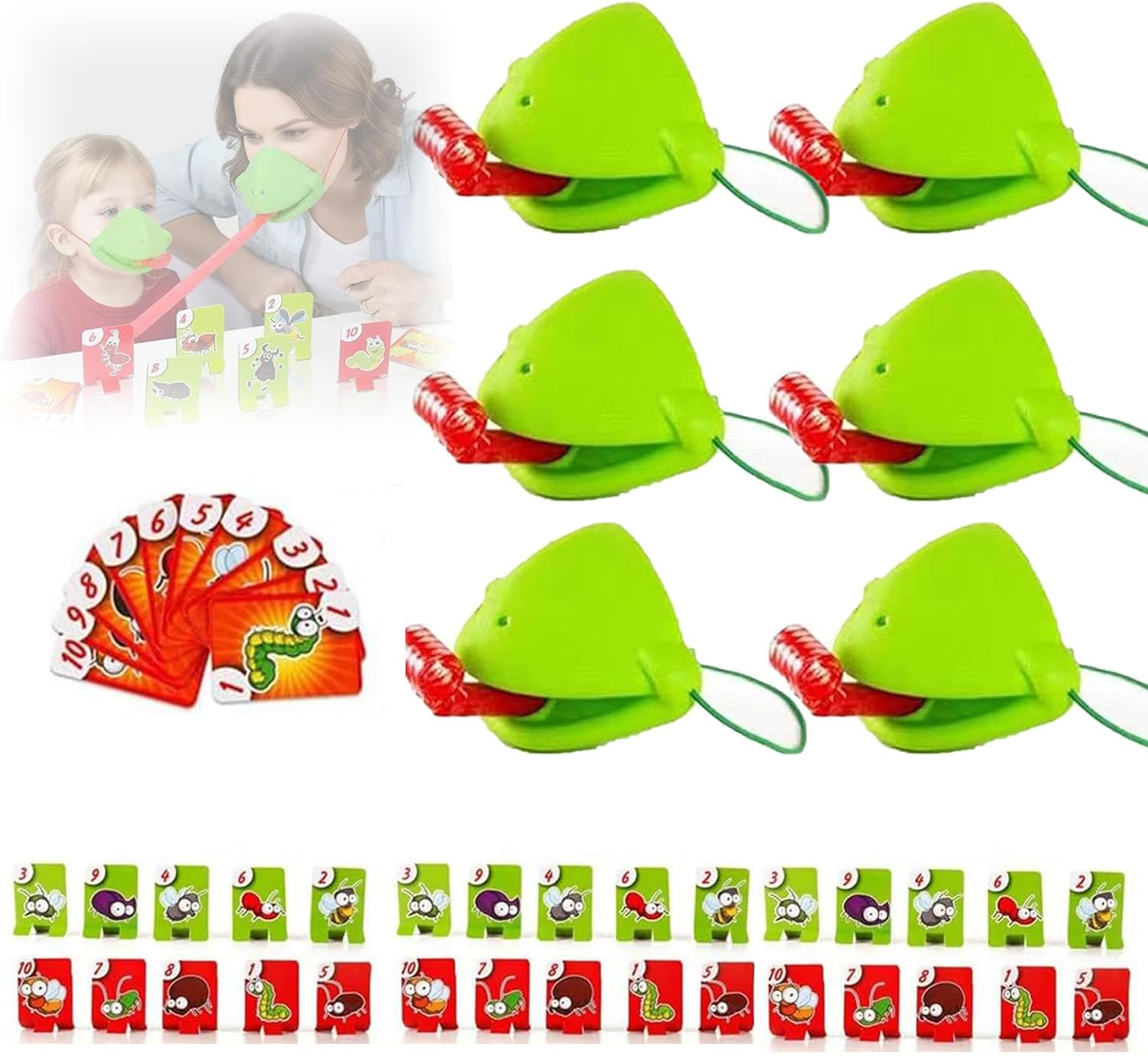 Party Games Easter - 6 Set Chameleon Tongue Shooting Game,