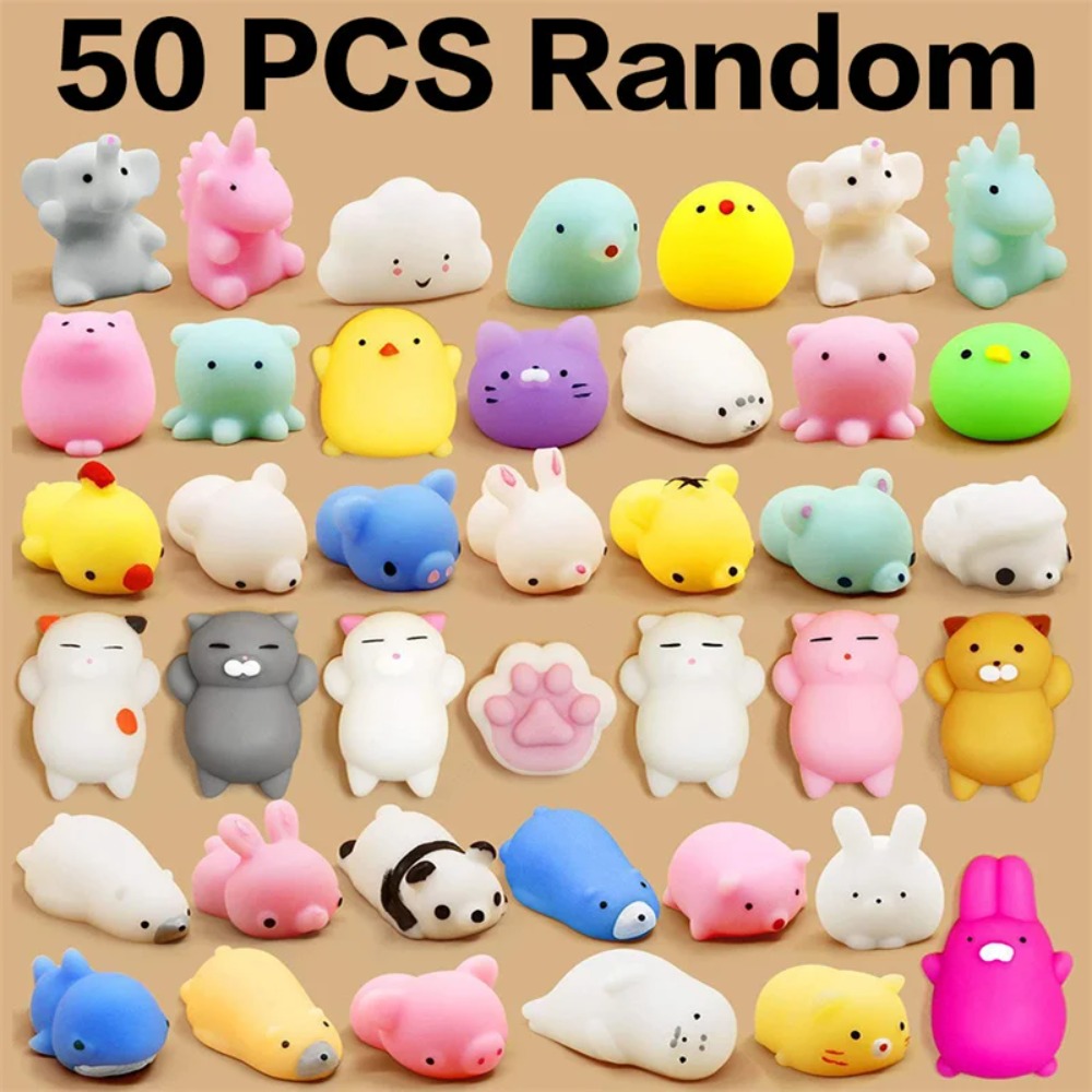 Party Games Kids Birthday - *50PCS Mochi Squishies Kawaii Anima Squishy