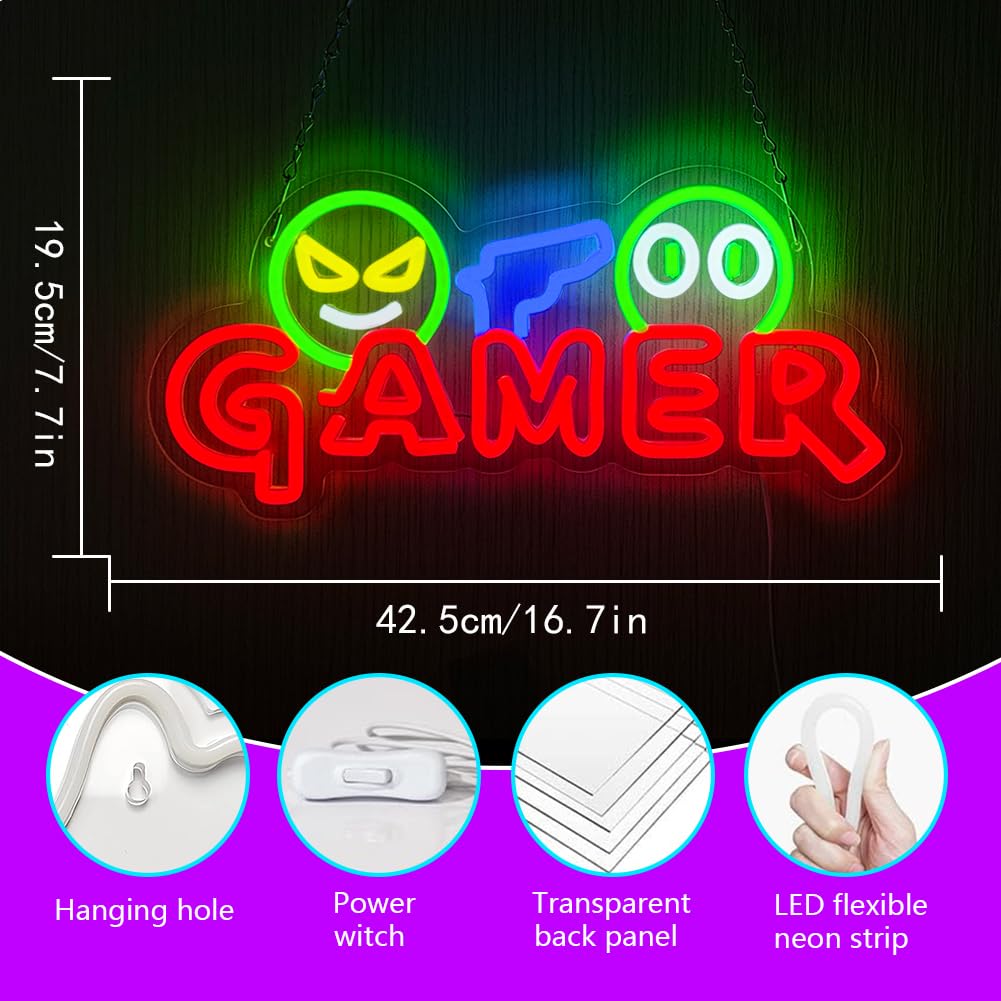 Gamer Neon Sign LED Wall Light - đánh giá và giá Party Games Easter
