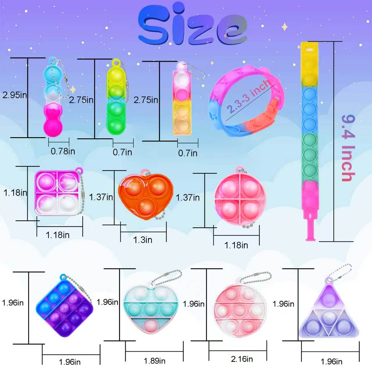 Mini Pop Keychain Fidget Toys  - đánh giá và giá Party Games Kids Birthday
